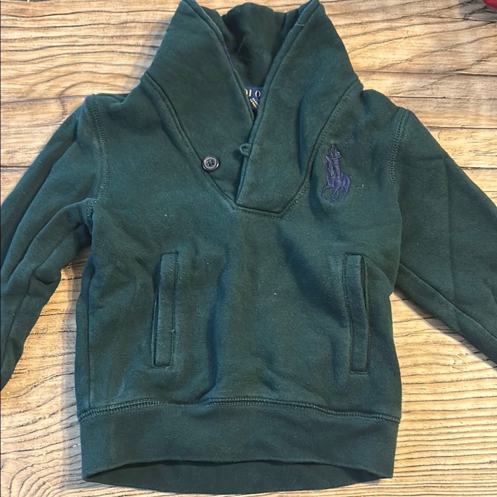 Polo by Ralph Lauren Green Fleece Hoodie Sweatshirt